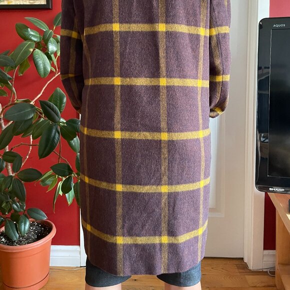 Rodier Paris Preloved Purple and Yellow Wool Coat, FR 40 - Picture 4 of 7